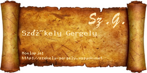 Székely Gergely névjegykártya